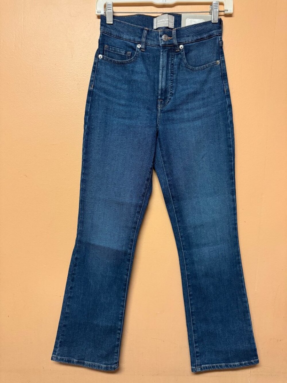Everlane Authentic Stretch Slim Bootcut Jeans Womens 24 High Rise Indigo Wash NW